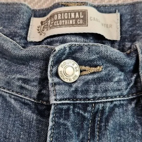 Route 66 Jeans Men's Size 32x34 Light Wash Denim Carpenter Boot Cut 100% Cotton - Picture 5 of 16